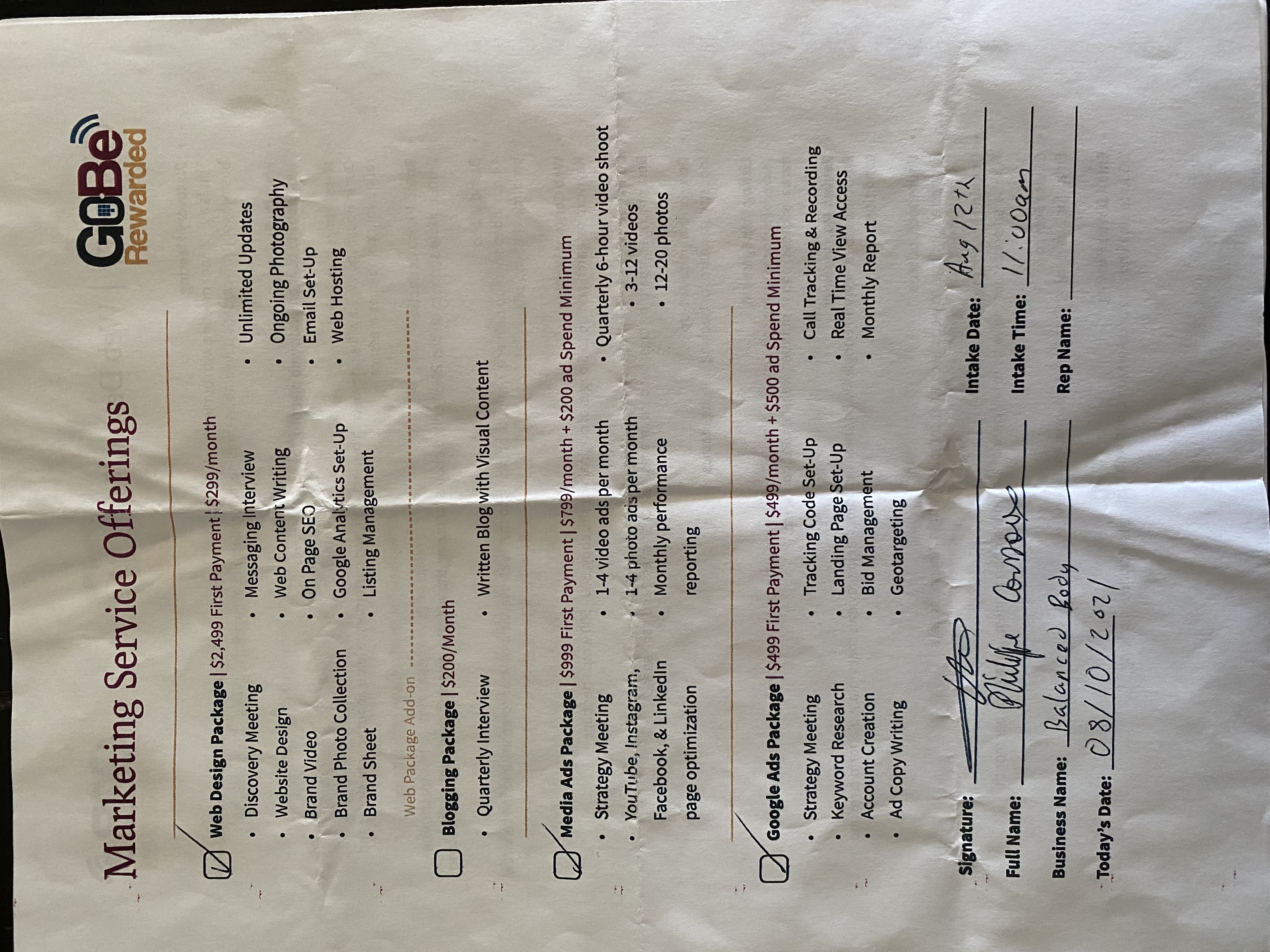 GoBeRewarded contract page 4