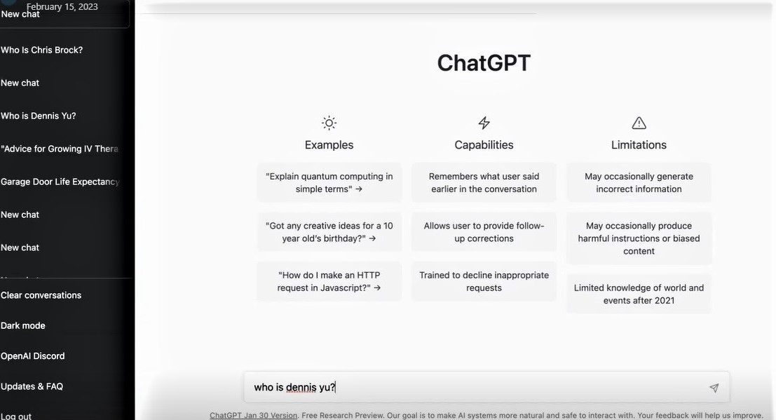 ChatGPT: Examples, Capabilities and Limitations