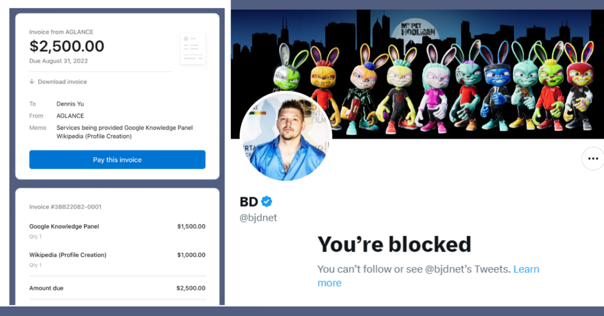 An image showing how Brandon Deboer resorted to blocking anyone who questioned him.