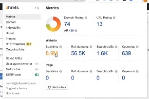 blitzmetrice backlink and dr 1