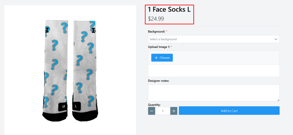 Ordering Face Socks 18