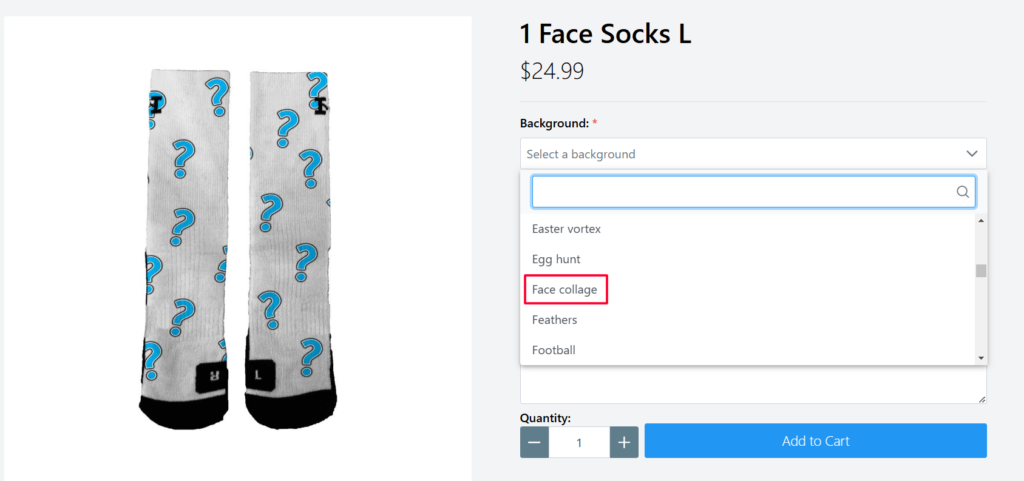 Ordering Face Socks 6