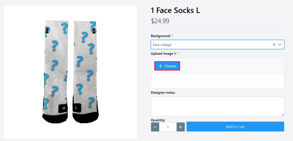 Ordering Face Socks 7