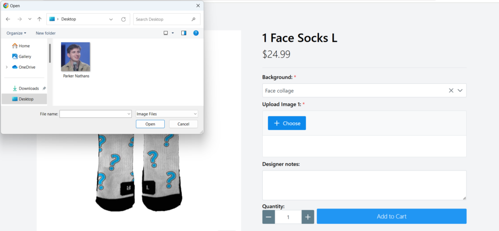 Ordering Face Socks 9