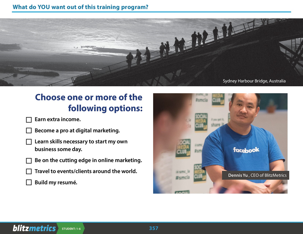 What Do You Want Out of This Training Program? | BlitzMetrics