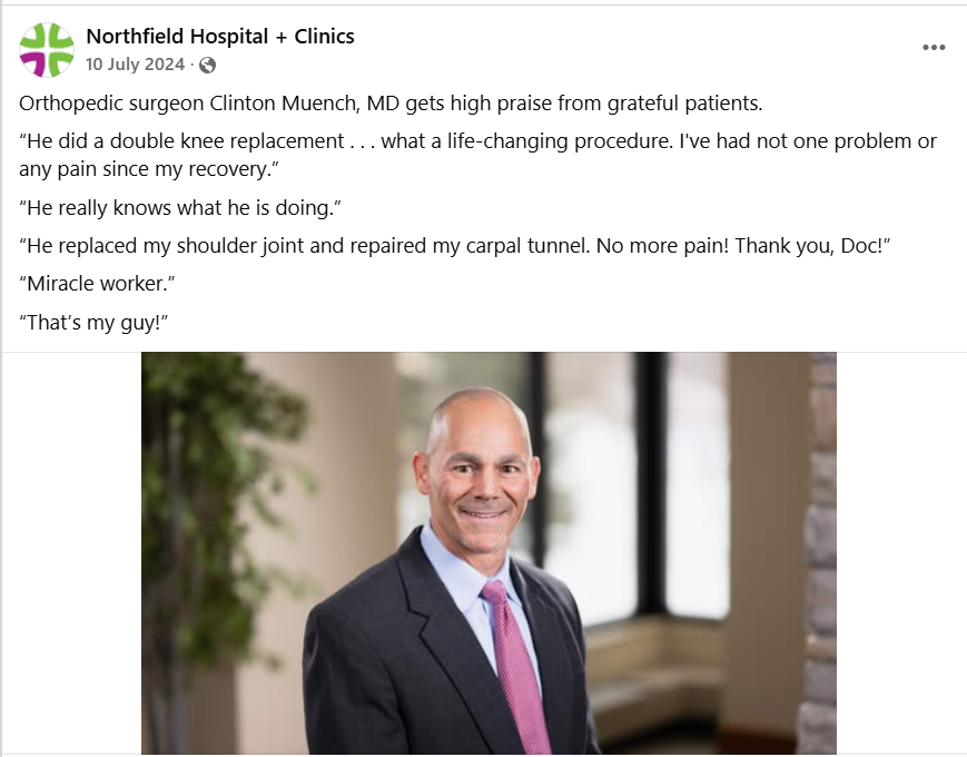 Dr. Clint Muench Transforming Lives Through Expert Hip Knee Replacements at Northfield Hospital 7