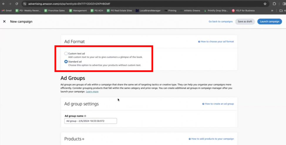how to set up dollar a day ads on amazon