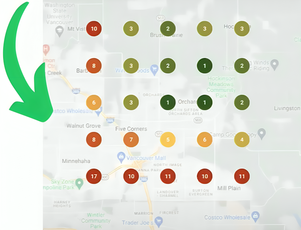 Local Falcon: How We Caught Google Changing Our Client's Business Hours 1 Local Falcon Map Grid