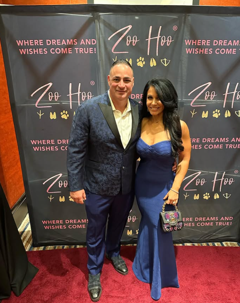 Sam DeMaio with his wife, Jennifer, at the Wigs and Wishes Gala