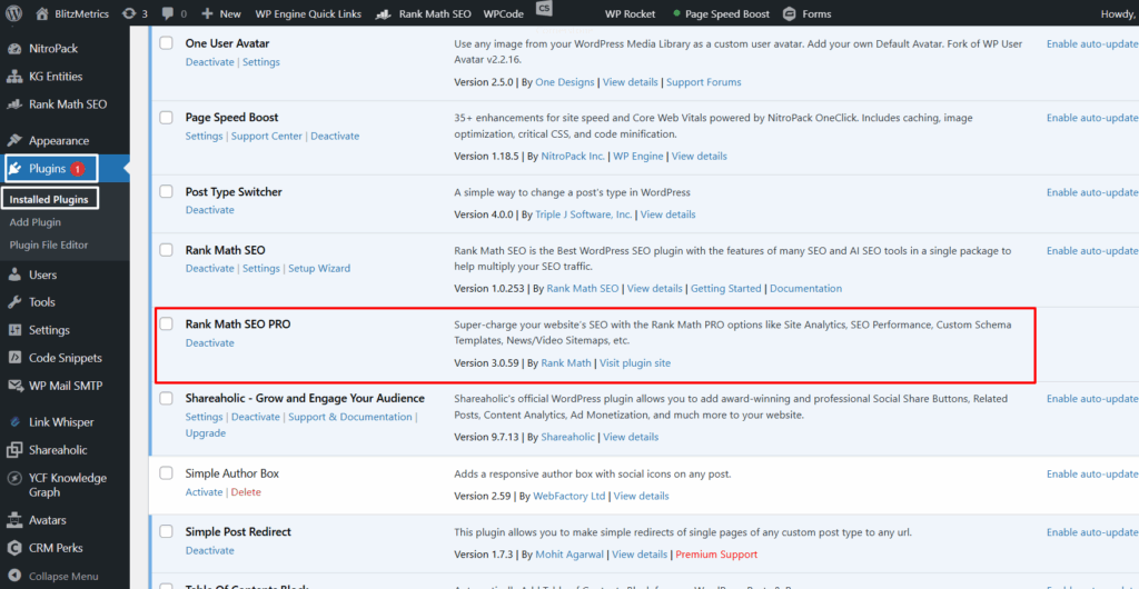 How to Access Rank Math Pro in WordPress 5