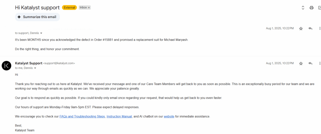 Katalysts Customer Service Breakdown The Case of Order 15881 3