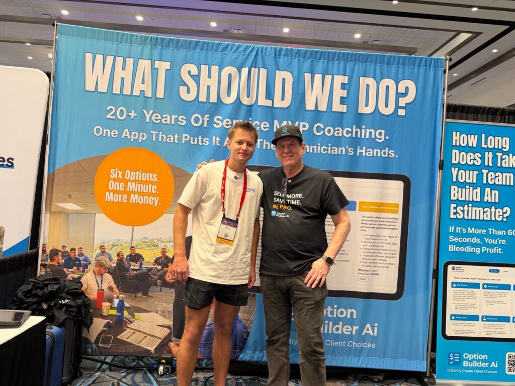 Marco Cipola and Joe Crisara at ServiceWorld conference booth