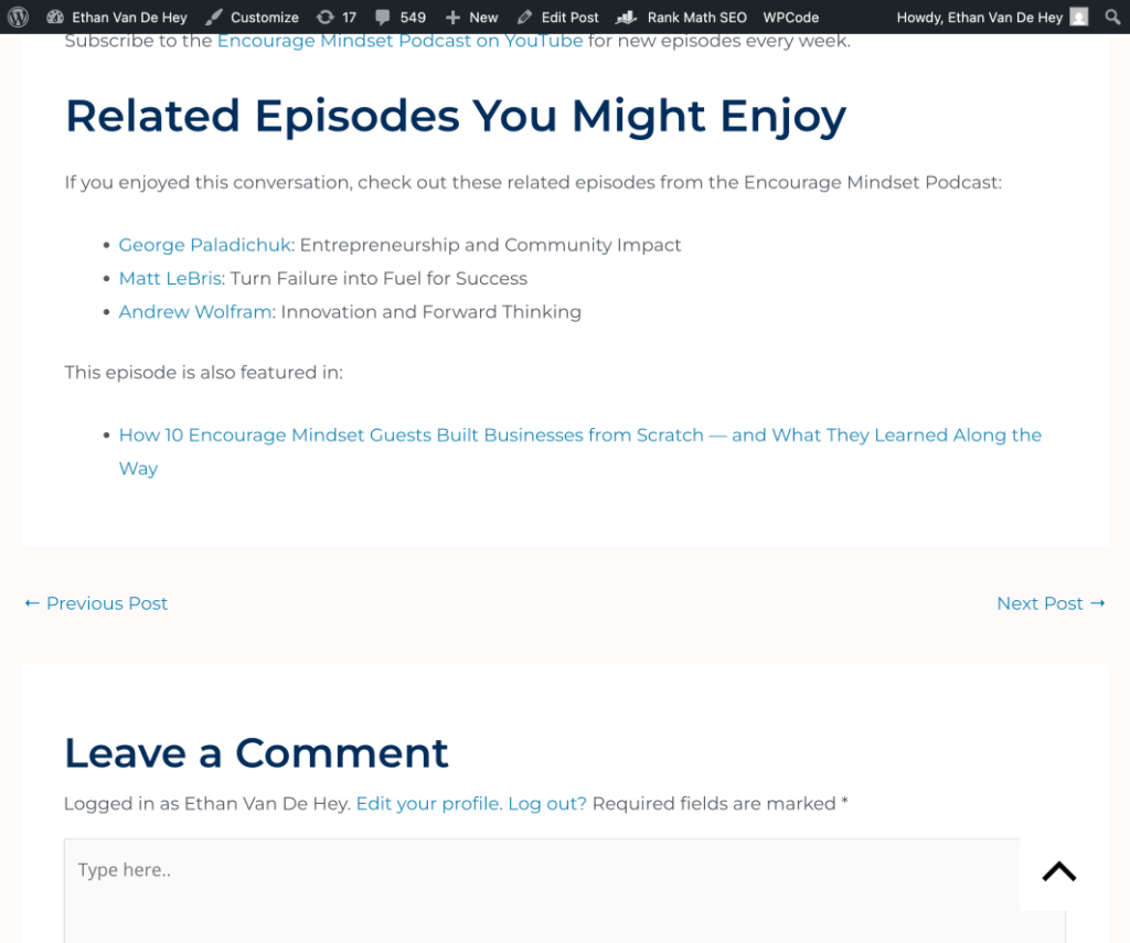 related episodes brock mammoser