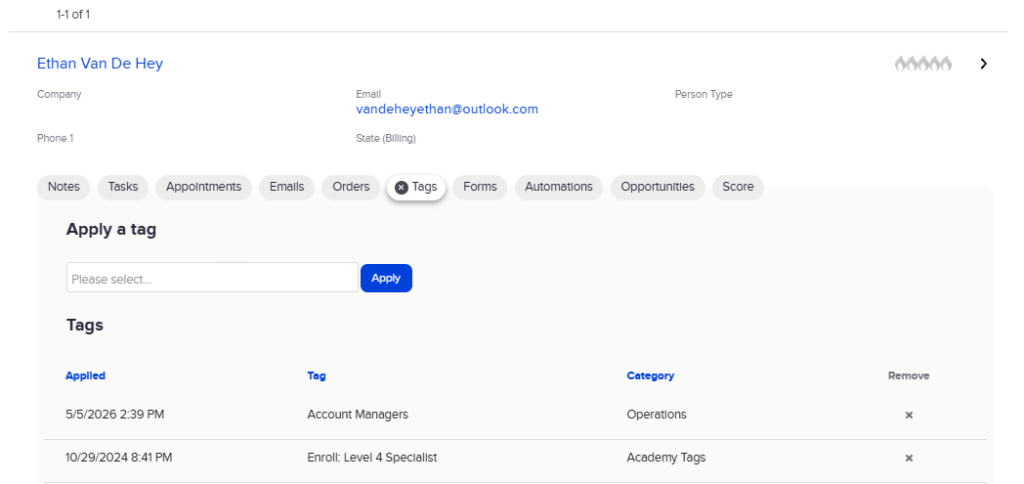 How to Set Up Tags in Keap and Add Them Manually to a Contact 3 image 2