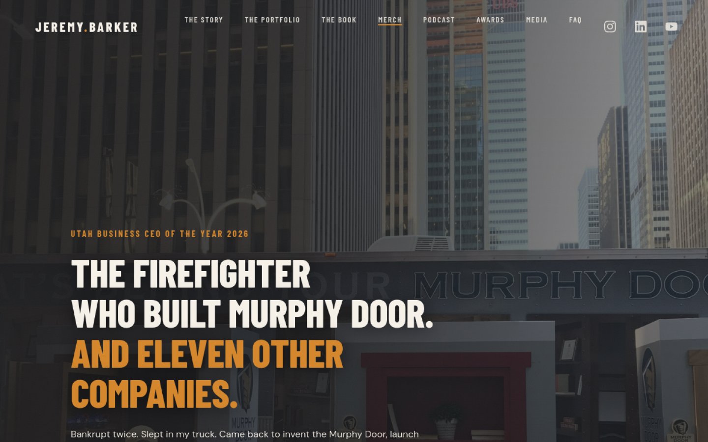 Personal Brand — Built by the Figurehead, Run as a System 2 jeremybarker.com — Murphy Door Manhattan activation