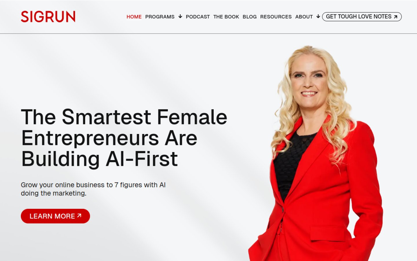 Personal Brand — Built by the Figurehead, Run as a System 3 sigrun.com — Sigrun, speaker and entrepreneur coach