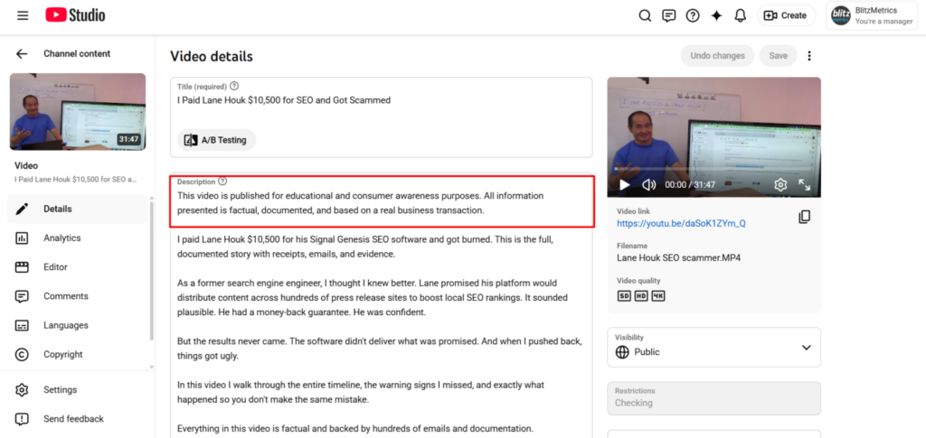 How I Handled Lane Houk’s YouTube Privacy Complaint Without Taking Down My Video 5 Screenshot 4 1536x728 1