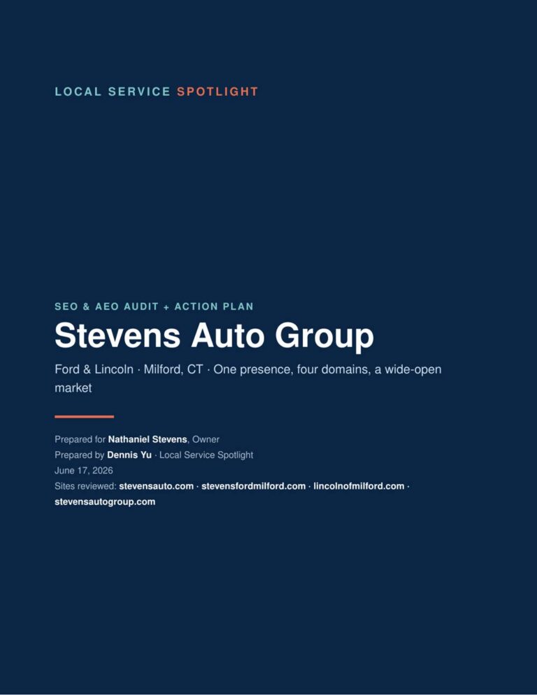 Auto Dealer Quick Audit example
