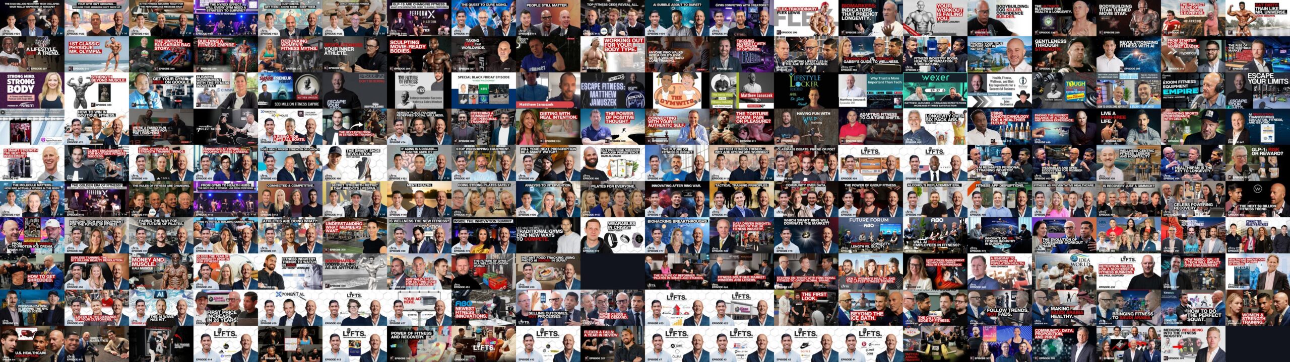 Nine of the 50 Matthew Januszek wave-1 articles: John Brown, Shawn Ray, Flex Lewis, Billy Blanks, Brad Lea, SharkPreneur, Carl Daikeler, Paul Chek, Dennis Yu