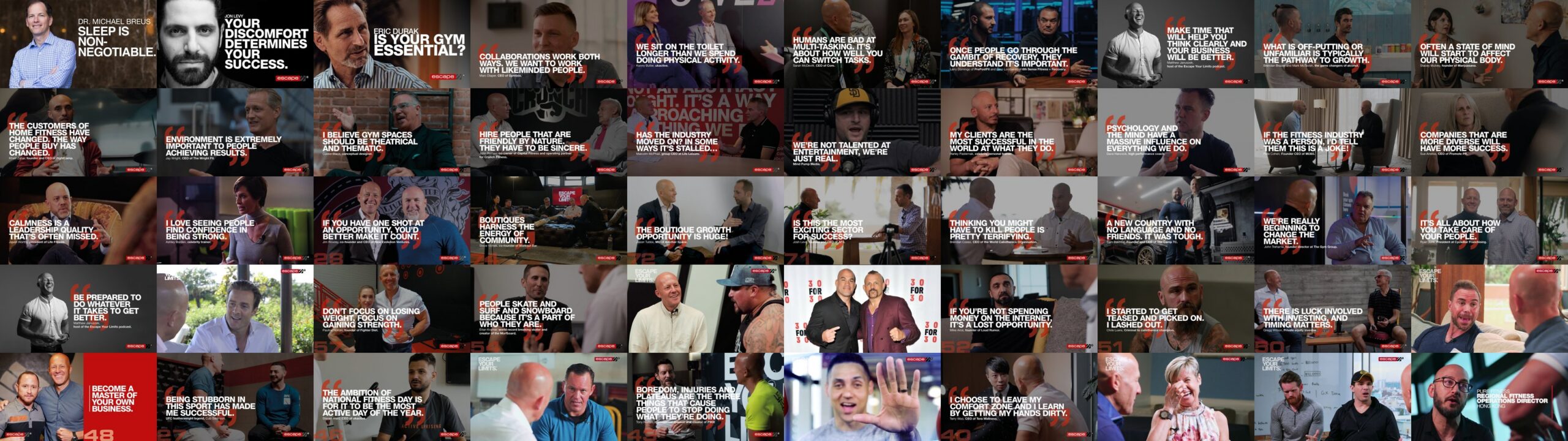 Matthew Januszek — 400 articles, eight waves: 50 Wave 8 Escape Your Limits episode thumbnails