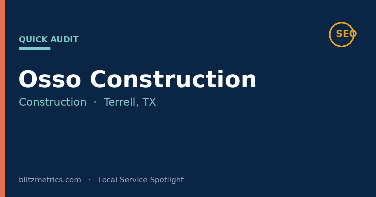 osso construction seo audit terrell