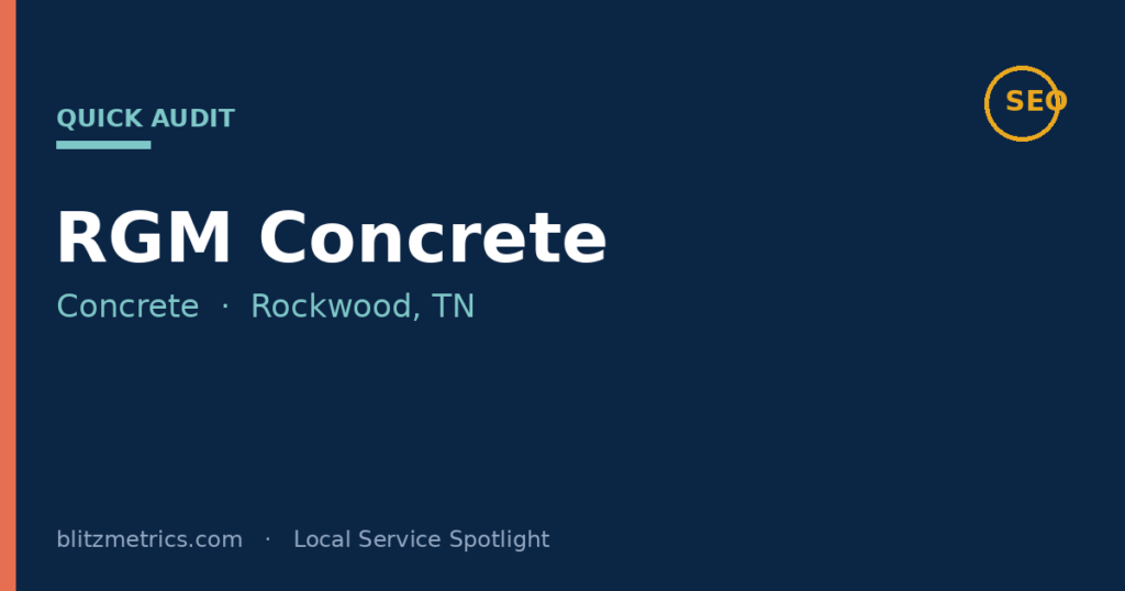 rgm concrete seo audit rockwood tn