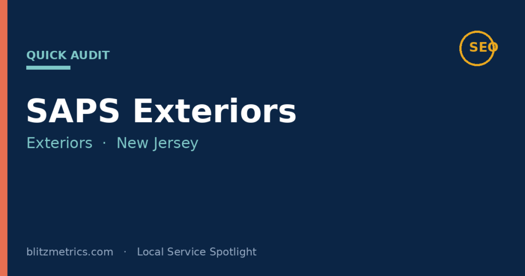 saps exteriors seo audit new jersey