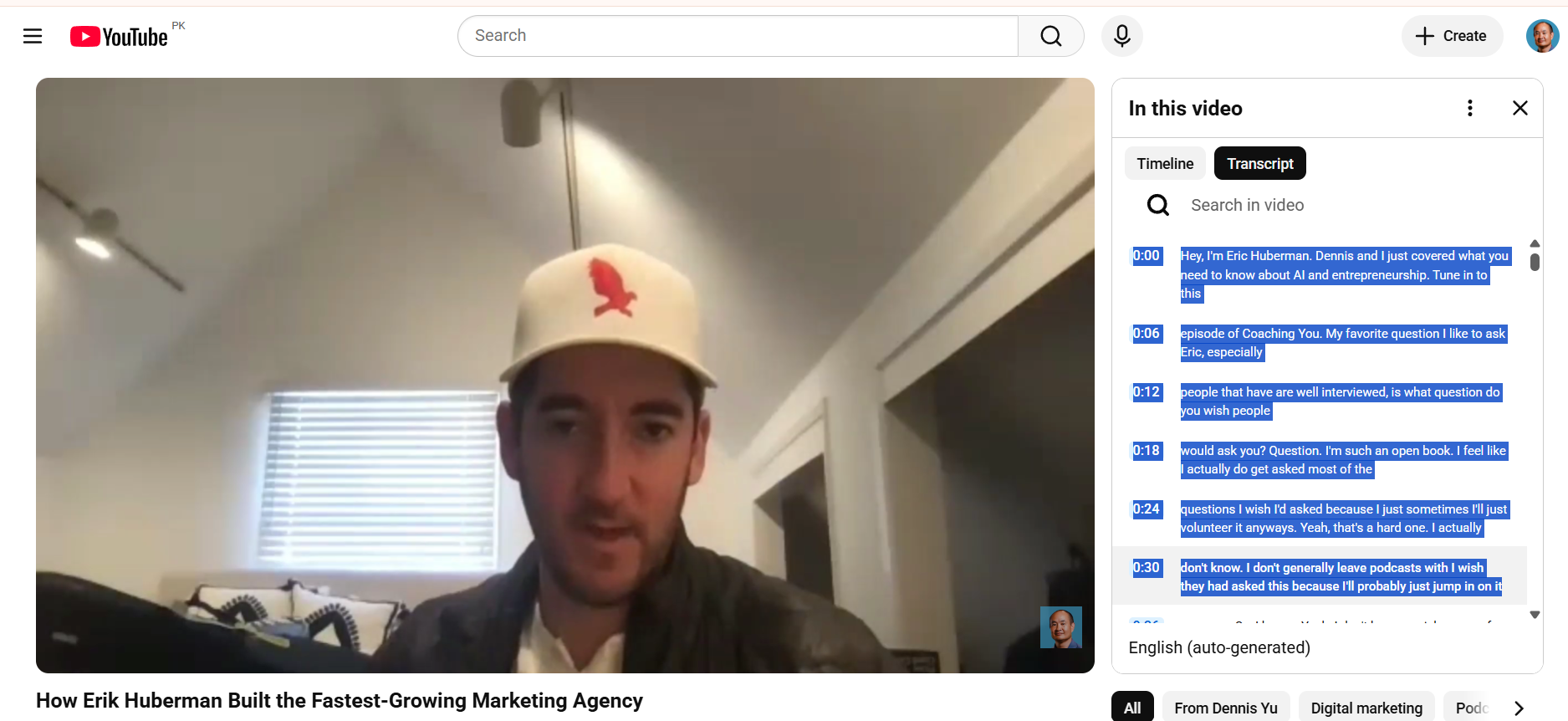 How to Inventory a Podcast on YouTube: The Definitive SOP 13 YouTube transcript panel used to extract episode text