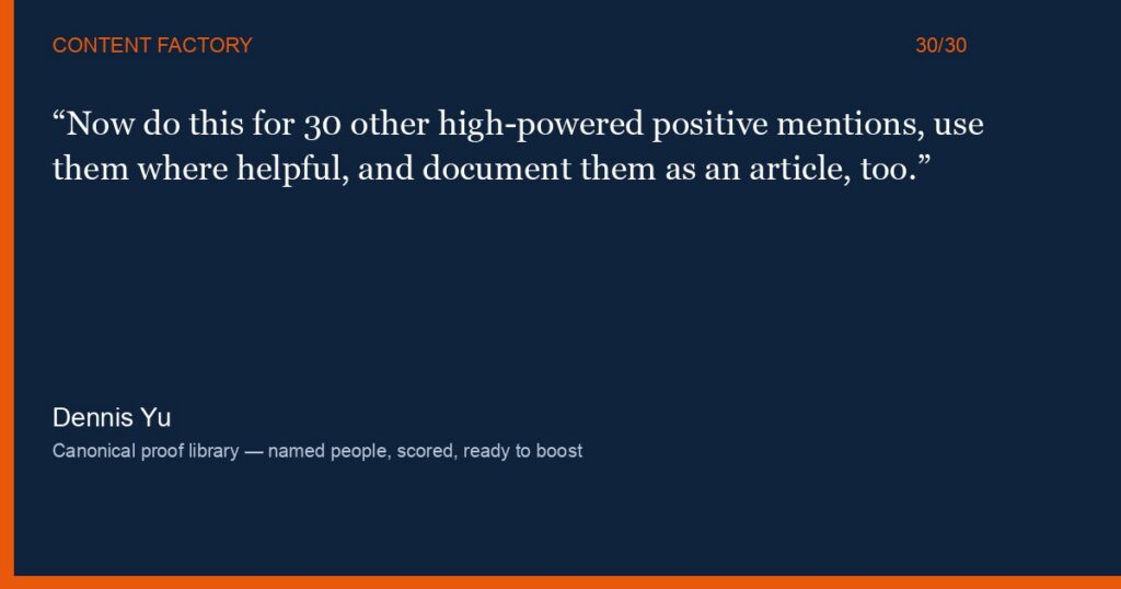 Quote card: do this for 30 other high-powered positive mentions