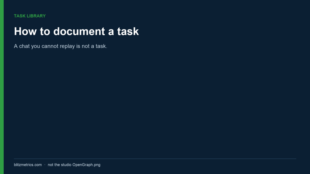 How to document a task