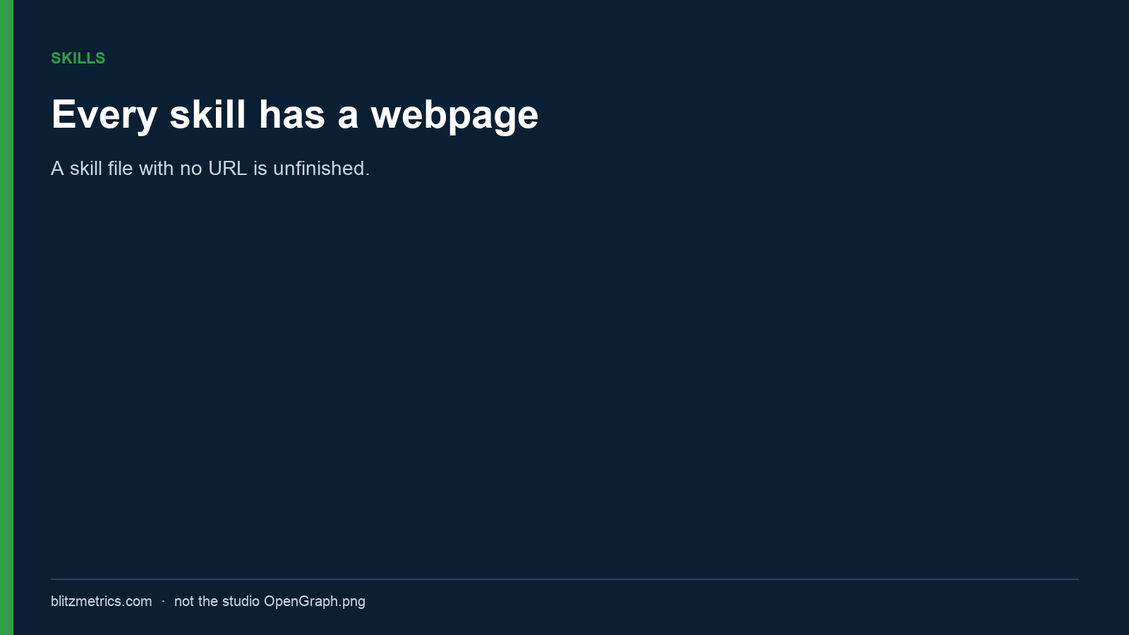 Every skill has a webpage