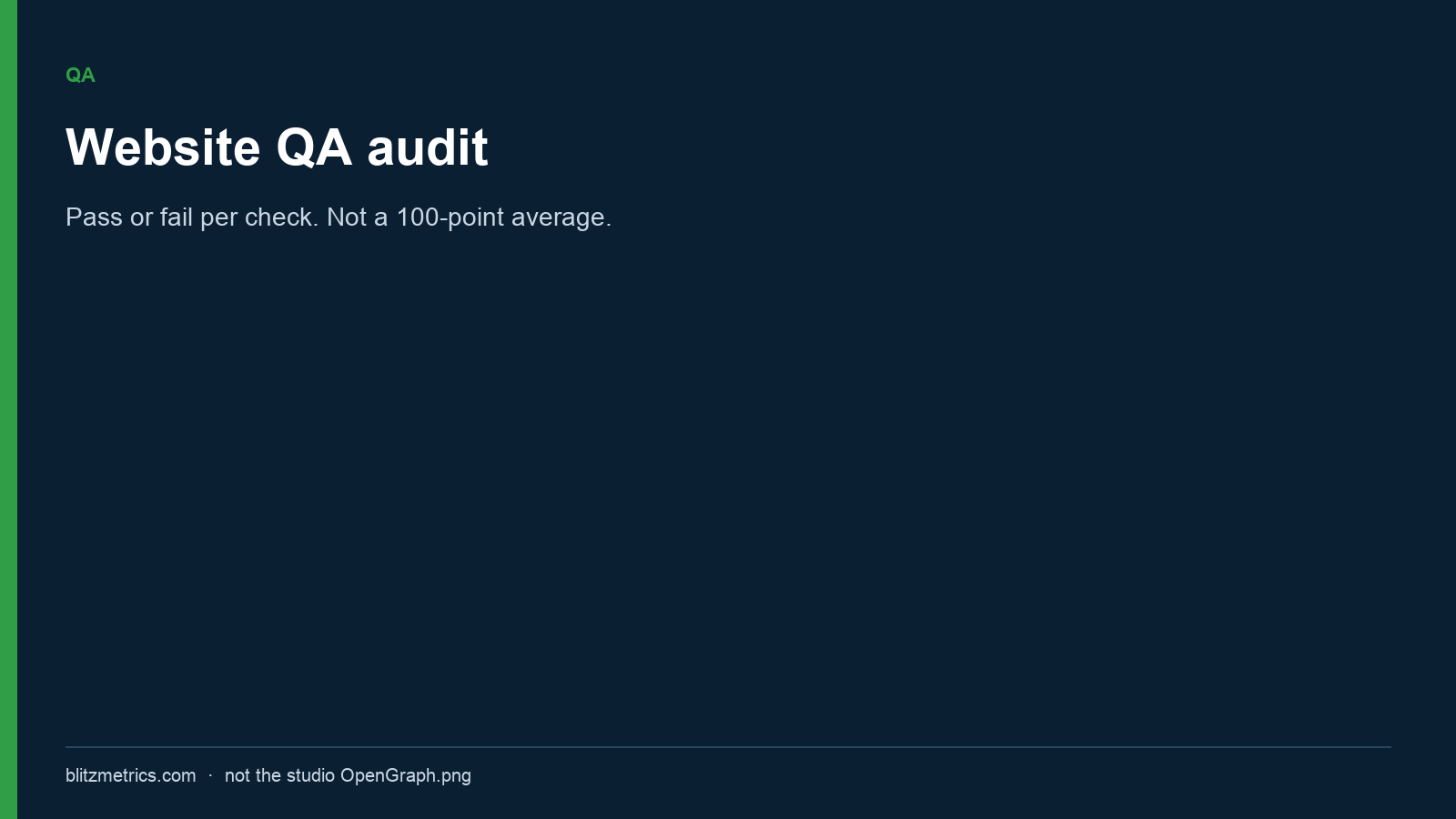Website QA audit