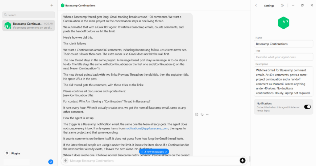 How We Automated Basecamp Continuation Threads With Grok Bot 1 x 1 1