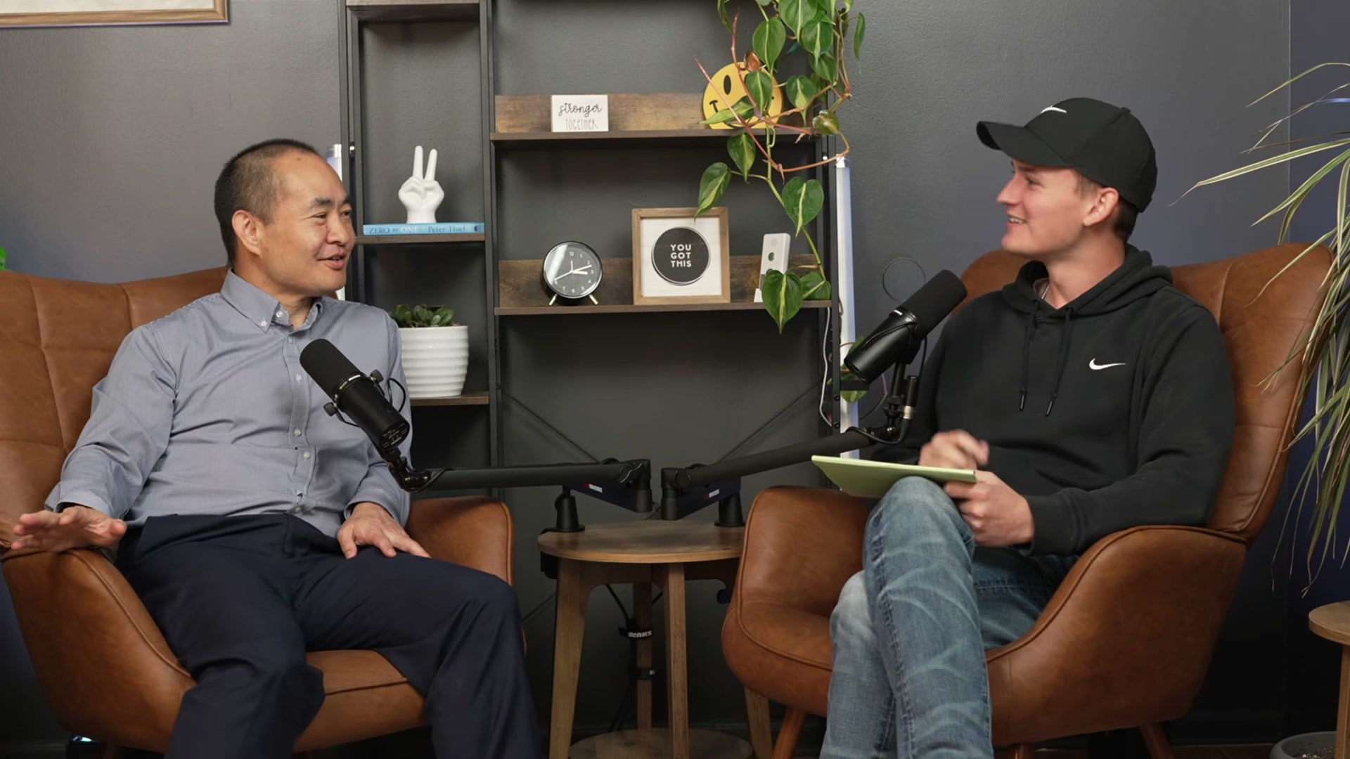 Dennis Yu explaining Knowledge Graph Machine IDs in the Josh Collier Show studio