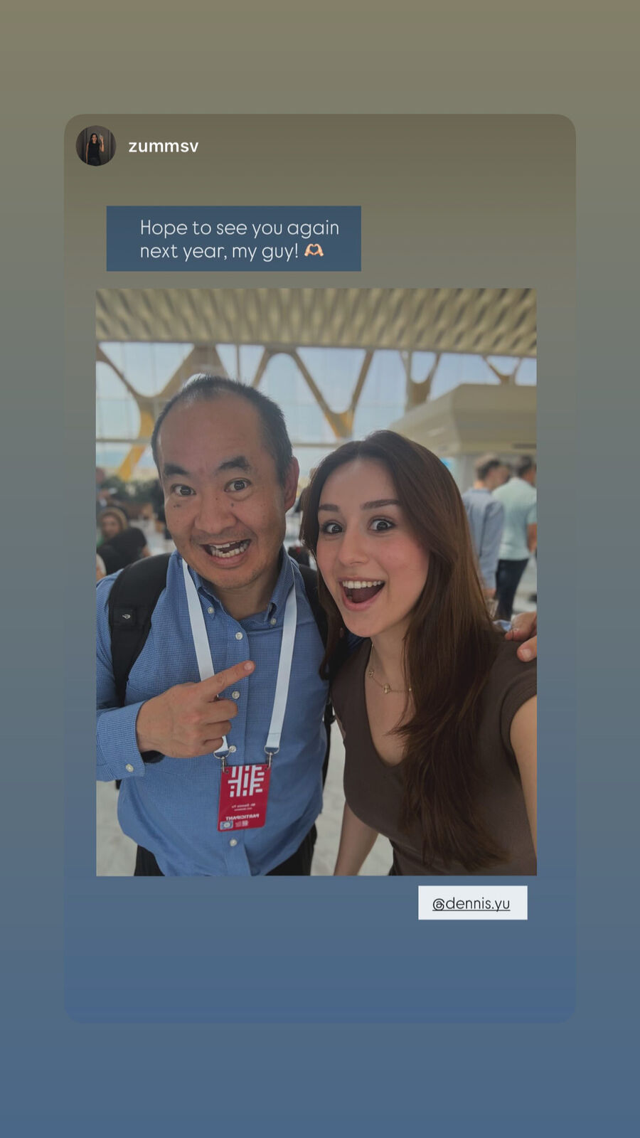 Message inviting Dennis Yu back to the Shusha Global Media Forum