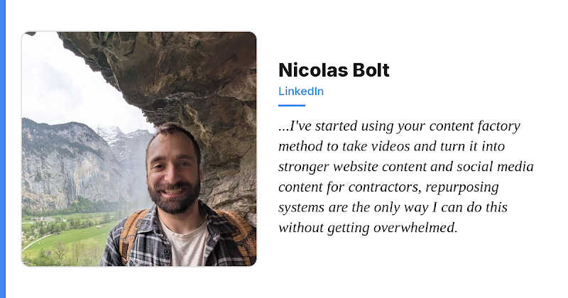 Nicolas Bolt positive mention