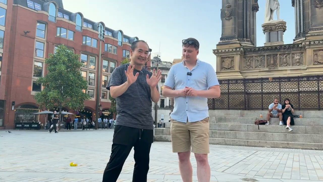 Dennis Yu and Paul Ryazanov in Manchester discussing why experience is an AI advantage